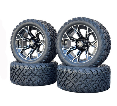 14'' Machined Black Wheels & Tires 23x10-14 Street Tread
