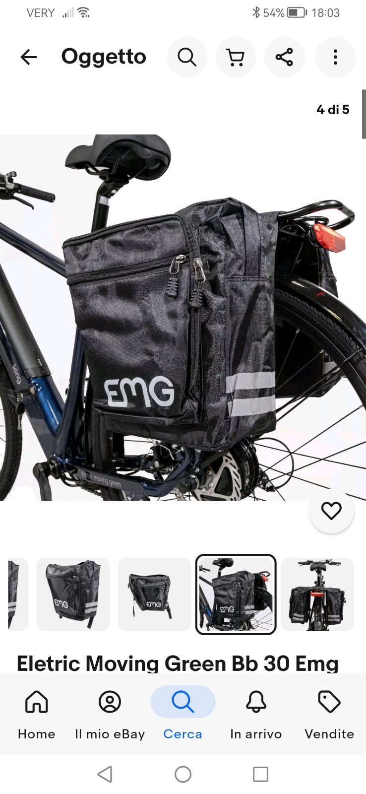 Borsa doppia per Bici universale 30 Litri colore Nero 0BB3000 Emg