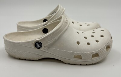 Crocs Sandals Mens 7/W White Shoes Sport Classic Clog Slip On Slingback 