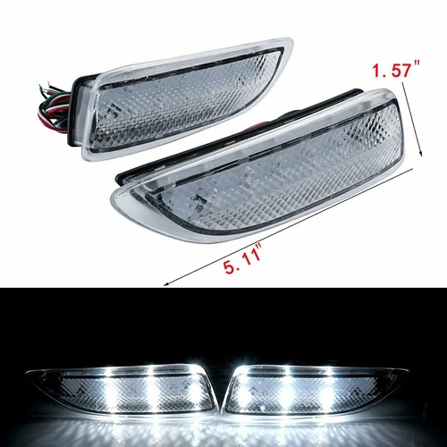 2x Clear Lens LED Rear Bumper Reflector LED Tail Backup Brake Lights Lamp For Lexus CT200h Toyota Corolla