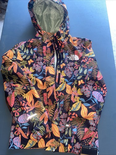 The North Face Girls Tropical Forsest Resolve Reflective Jacket Black Size S Nwt