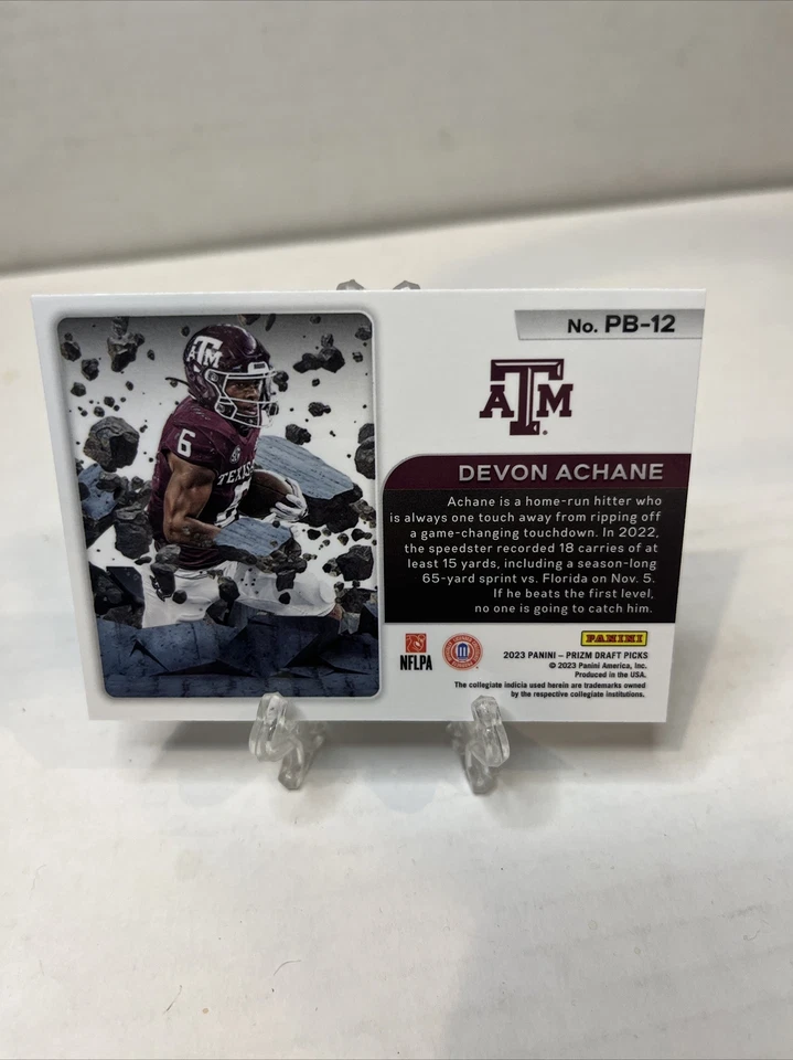 2023 Panini Prizm Draft Picks Devon Achane Rookie #PB-12 Prizm Break Insert - Image 2 of 2
