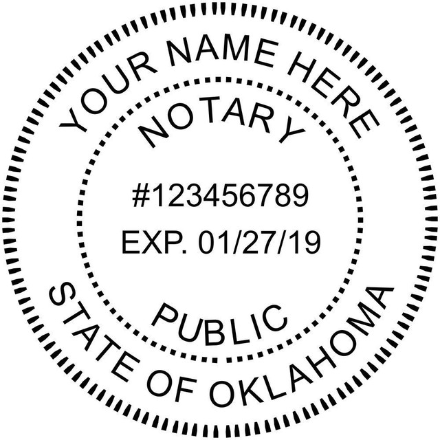State of Oklahoma Custom Round SelfInkin Notary Public Stamp Ideal