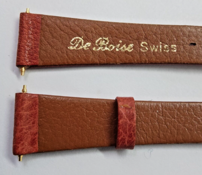 Bracelet Montre 14mm Marron Simili Cuir - Boucle Dorée - Neuf De Stock Avec Barrettes