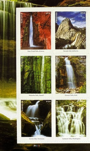 USA 2023 Stamps MNH Forever Waterfalls Deer Creek Falls Arizona Sheet of 12 US . - Picture 2 of 5