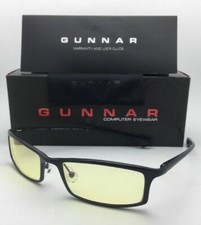 New GUNNAR Computer Glasses PHENOM 55-18 134 Onyx Black Frame w/ Amber Yellow
