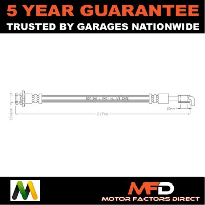 Brake Hose Rear Left Outer Motaquip Fits Nissan Juke 2010- 1.5 dCi 1.6