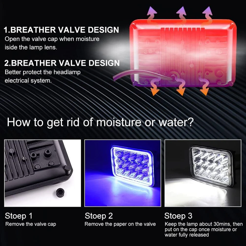 Faros LED Fit 2002-2022 para Western Star 4900SA 4900SB más brillantes 4 piezas 4x6" Foto 2 de 4
