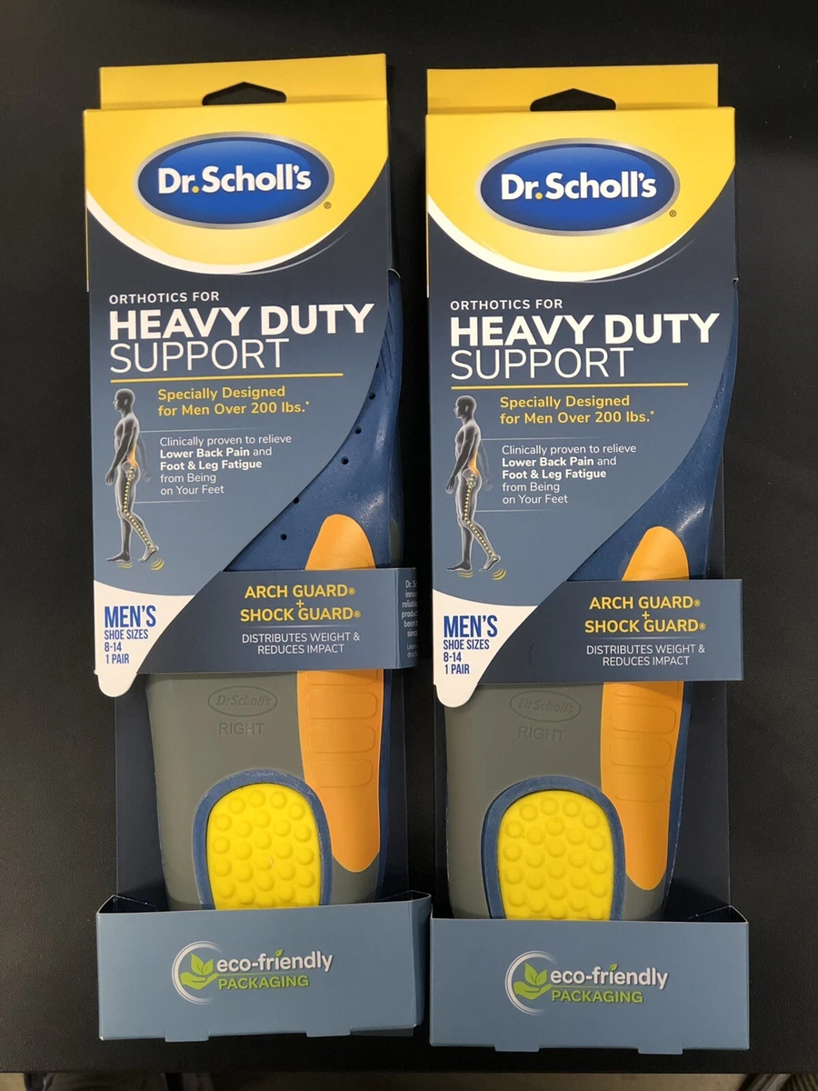 Dr. Scholl's Heavy Duty Support Insole Orthotics, Big & Tall, 200lbs+, Wide  Feet, Shock Absorbing, Arch Support, Distributes Pressure, Trim to Fit