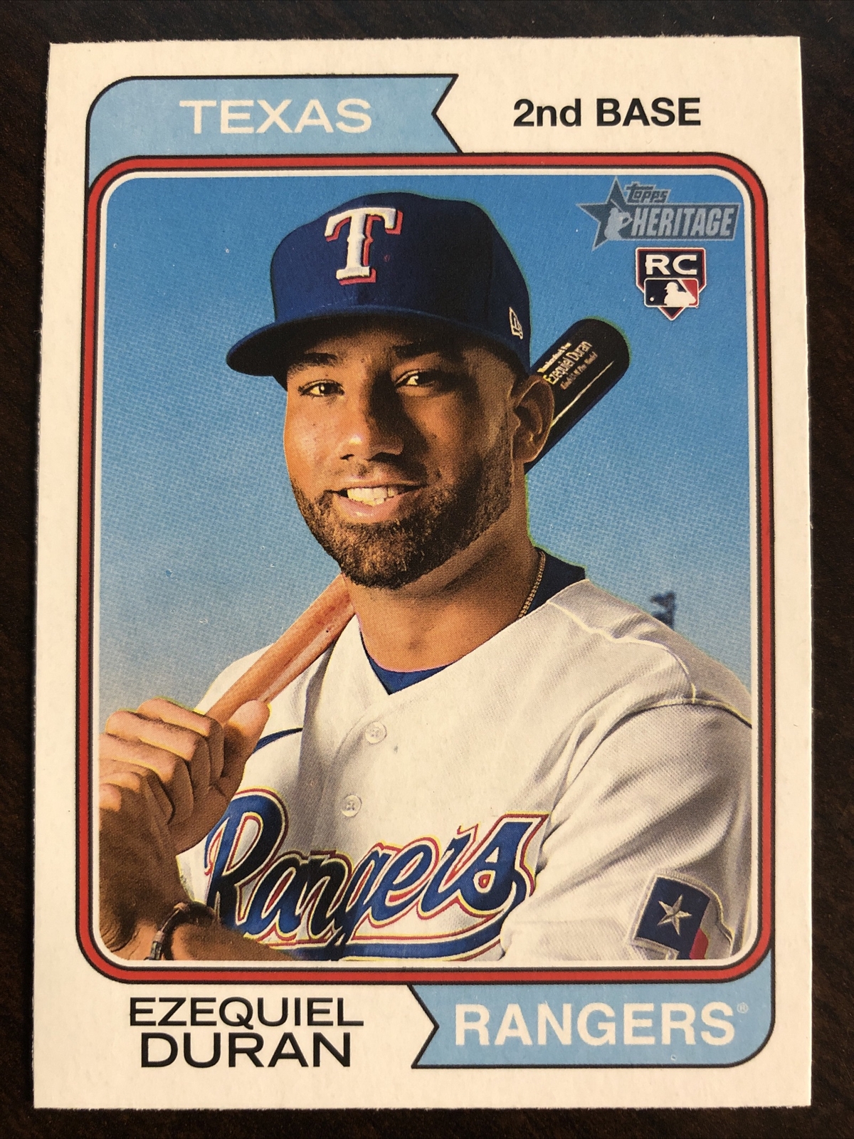 2023 Topps Heritage Base #31 Ezequiel Duran - Texas Rangers RC