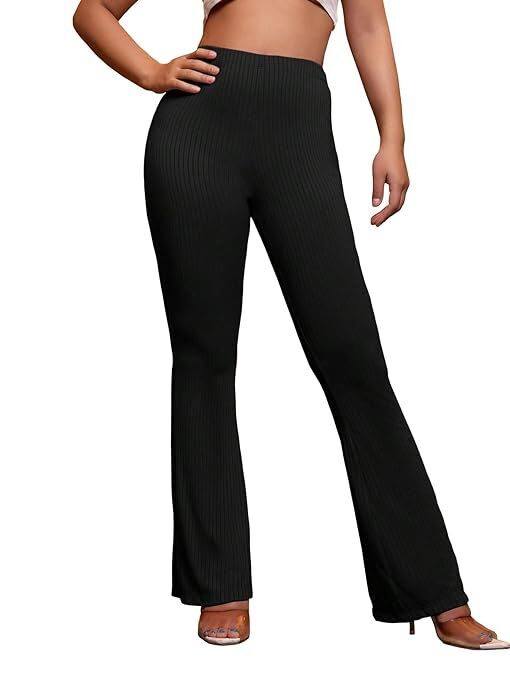 women's flare leg dress pants NYDJ Women's Pull On Flare Leg Trousers - Black main image 1