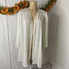 Victoria Secret Vintage Gold Label SZ Medium Beige Silky Robe Sleepwear STAINED