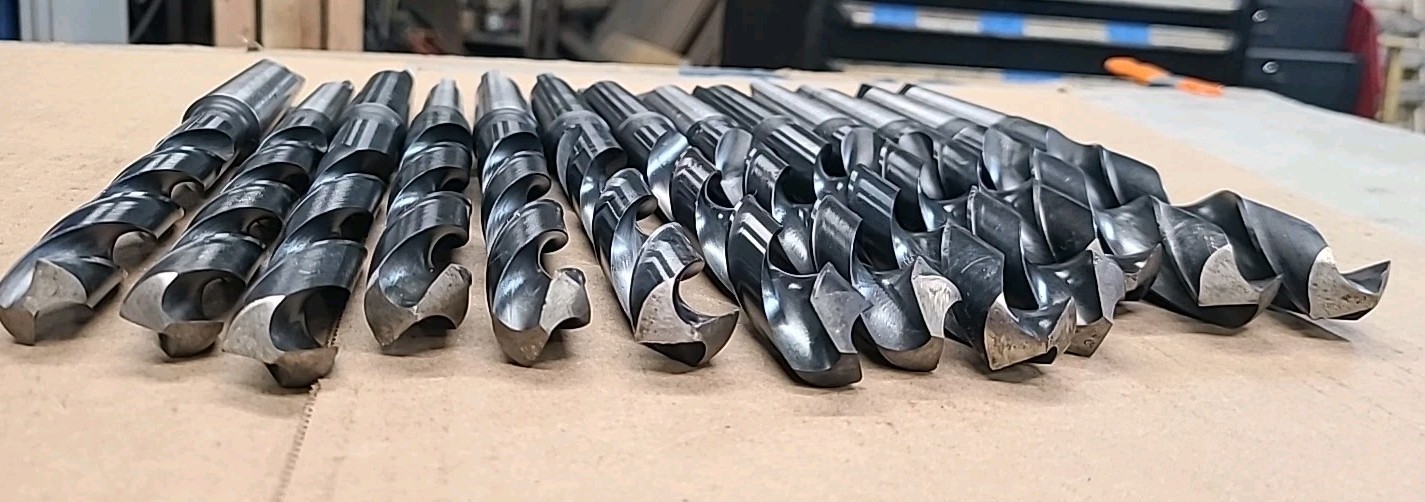 Taper Shank Drills Variety Lot Of 13 Large Sizes