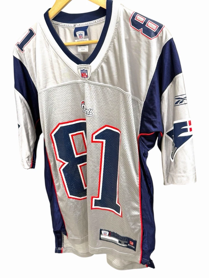Camiseta deportiva vintage de los New England Patriots NFL Randy Moss Reebok auténtica para hombre pequeña” Foto 4 de 4