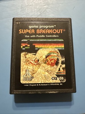 Super Breakout (Atari 2600, 1978) Game Program Cartridge Only Tested CX2608