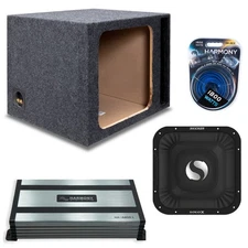 Kicker 15" 49L7X151 Subwoofer 2000W w/ HA-A800.1 Amp & Ported Single Enclosure
