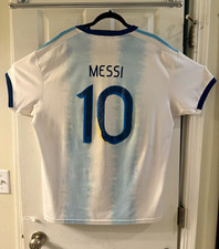 adidas Argentina Lionel Messi #10 Soccer Jersey Mens 3XL White/Light Blue