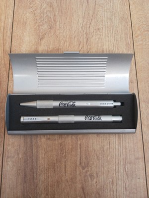 Coca Cola Kugelschreiber & Füllfederhalter Präsentation Sammlerstück Box Set