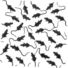 Gejoy 36 Pcs Fake Mice Realistic Mouse Fake Rats Small Plastic Mice for Black