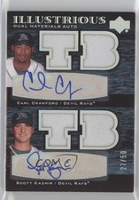 2007 Black Illustrious Dual Materials 27/50 Carl Crawford Scott Kazmir Auto 14eu