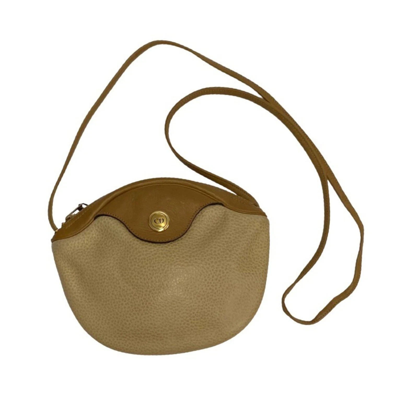 Sac cabas Dior en cuir beige authentique