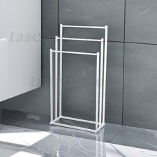 3 Tier Free Standing Towel Drying Rail Stand Unit Rack Storage Bathroom Stand UK