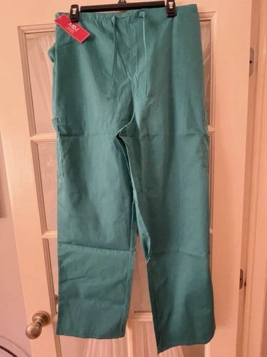 M&M Men’s Large Scrub Pants, Drawsting Elastic Waist, Three Pockets