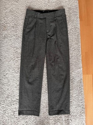 ASOS Schwere Stoffhose W31 L32 Dunkelgrau Wollmix Bundfalte kaum getragen