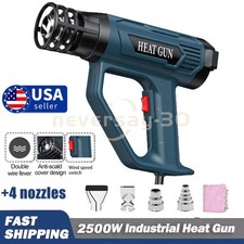 2500W Heat Gun Electric Hot Air Gun Dual Temperature Power Heater 4 Nozzles Tool