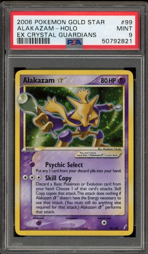 Pokemon Alakazam Gold Star EX Crystal Guardians Holo Ultra Rare #99 PSA 9 Mint