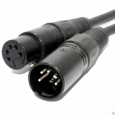 Câble Micro PULSE DMX Spiralement Blindé 5m Noir XLR 5 broches M/F 22 AWG - Photo 1/2