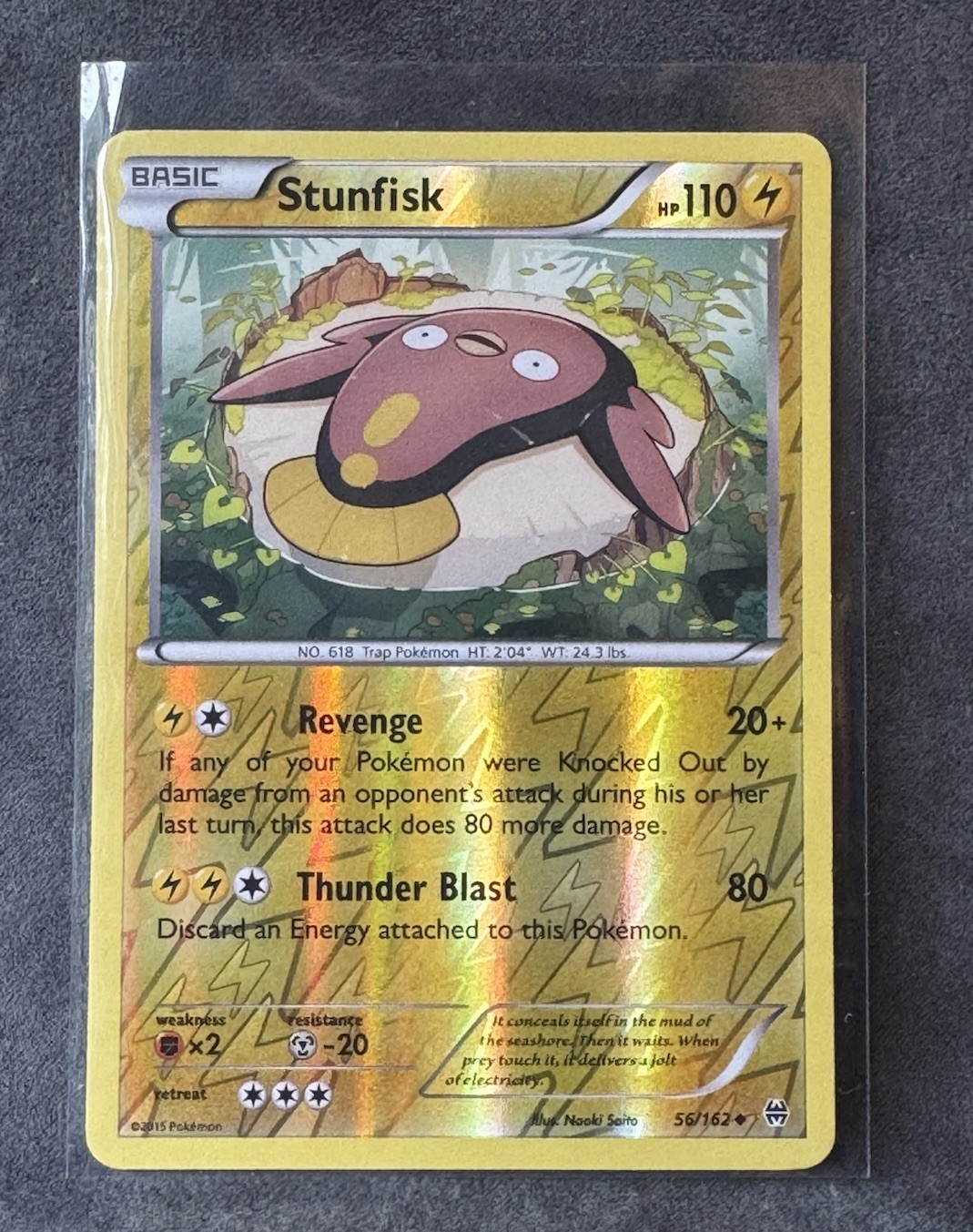 Stunfisk 56/162 Breakthrough Reverse Holo Pokemon TCG Lightly Played