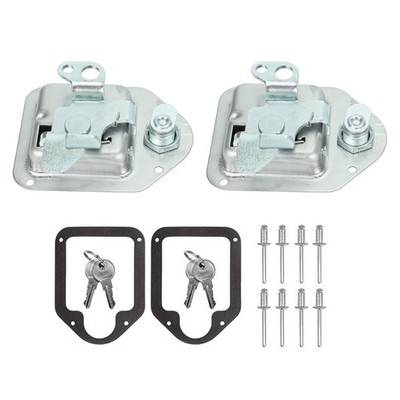 2Pcs Trailer Paddle Door Latch RV Truck Tool Box Lock +Key For RV's Tool Box