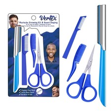 Mustache Scissors Grooming Kit Comb Movember Travel Razor Mens Beard Trimmer...