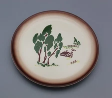 MCM 1950 BROCK of California USA Harvest Time 6" Bread Butter Plate Brown Trim B