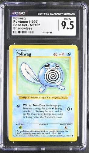 Poliwag (Shadowless) graded CGC 9.5 for sale on eBay