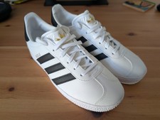 Kids Adidas Gazelle Size 2 UK 34 EU White Black Gold New