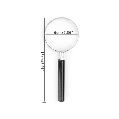 Magnifying Glass with Metal Handle 60/90mm Lens 5X Magnification for Reading
