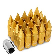 LN-T7-012-15-GD 7075 Aluminum M12X1.5 16Pcs L: 80mm Spiky Cap 1.5-Inch Gold