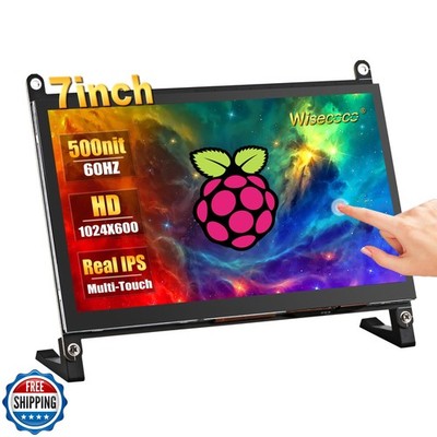 wisecoco 7 Inch Touchscreen Monitor for Raspberry Pi HDMI IPS 1024 x 600 Mini