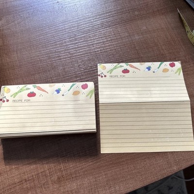 Vintage Blank Unused 46 Double Sided Recipe Cards Vegetables