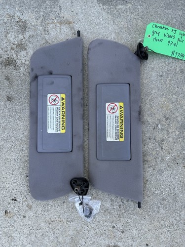 97-01 Jeep Cherokee XJ Visor Pair OEM *Light Grey