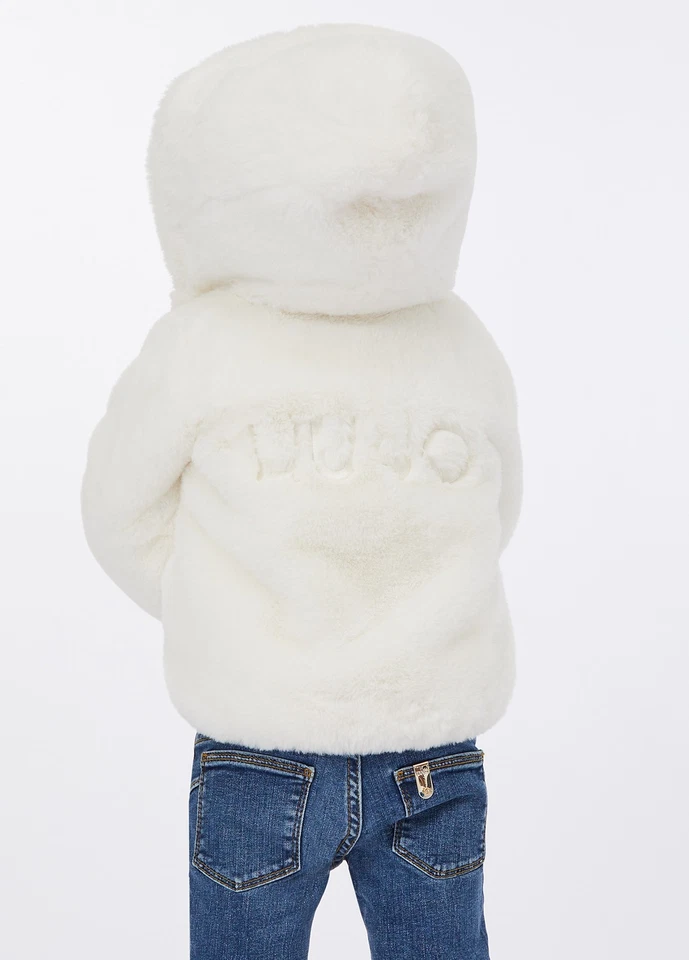 KF5058 GIACCONE IN TEDDY LIU JO BAMBINA GIUBBOTTO ECO PELLICCIA BIANCO GIUBBINO - Immagine 2 di 4