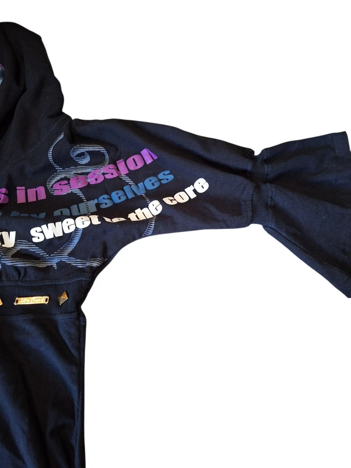 Mini vestido vintage con capucha de mezclilla con fondo de manzana talla grande Foto 4 de 4