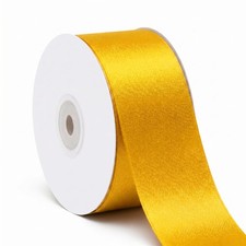 11/2 Inch x 25 Yards Yellow Double Face Satin Ribbon Polyester Gift Wrapping