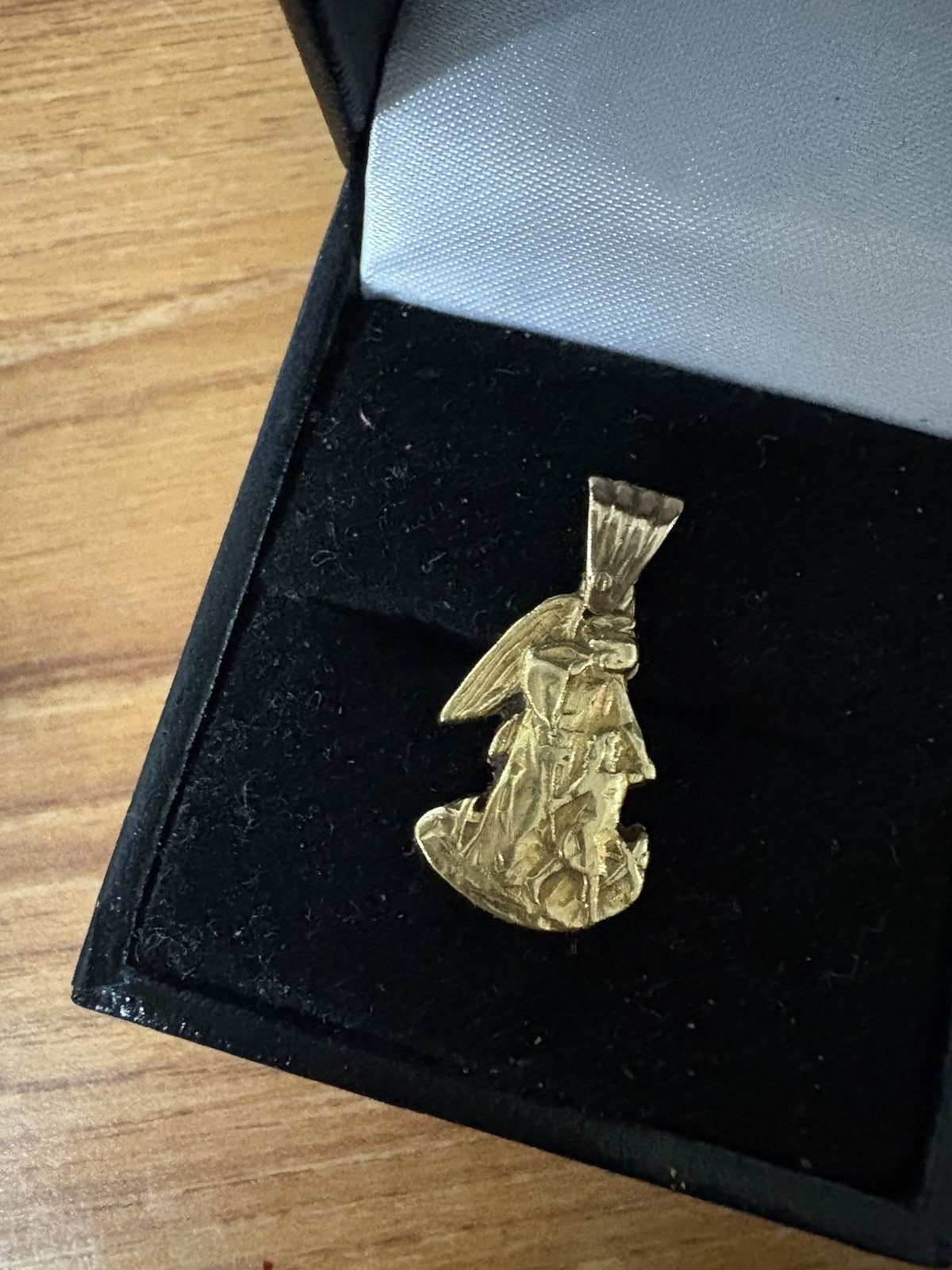 SOLID 18K YELLOW GOLD SAINT MICHAEL ARCHANGEL Pen… - image 8