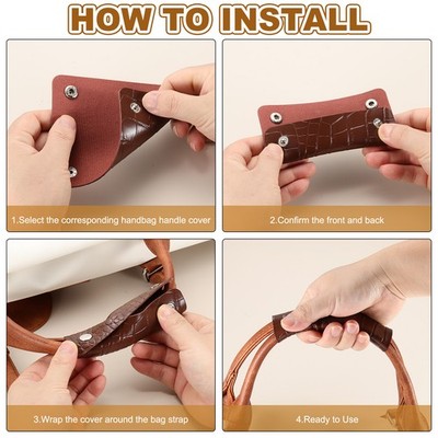 4Pcs Handbag Handle Cover, Alligator Pattern Luggage Handle Wrap