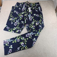 Chico's Girlfriend Ankle Jeans Womens 2 Blue Floral Blushing Bloom Modern NWT