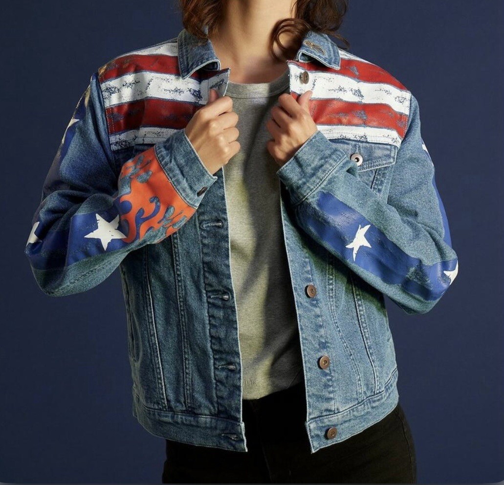 アウター　スタジャン　2XL 日本未発売　アメリカ　派手　カラフル　宇宙人 Doctor Strange In The Multiverse Of Madness America Chavez Denim