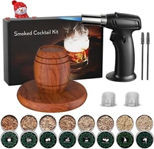 Cocktail Smoker Kit with Torch â€“ 8 Flavors Wood Chips â€“ Bourbon Old Fashi...